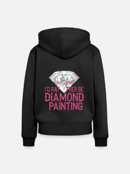 Diamond Painting Diamond Painter - Frauen Premium Bio Zip Hoodie - Schwarz