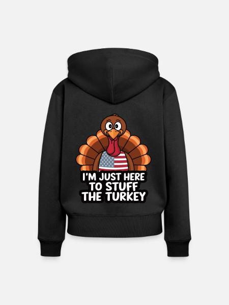 Lustiger Thanksgiving Truthahn - Frauen Premium Bio Zip Hoodie - Schwarz