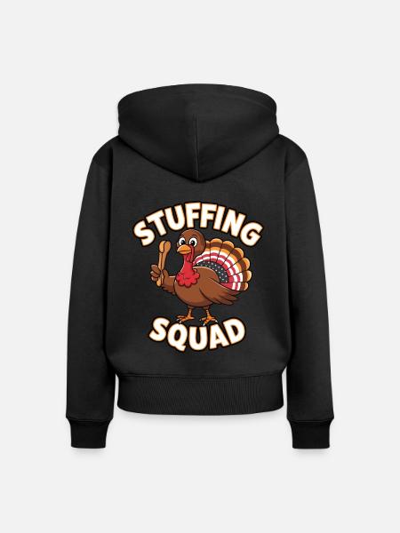 Lustiger Thanksgiving Truthahn - Frauen Premium Bio Zip Hoodie - Schwarz