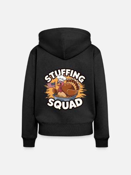 Lustiger Thanksgiving Truthahn - Frauen Premium Bio Zip Hoodie - Schwarz