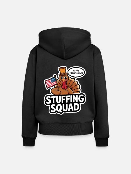 Lustiger Thanksgiving Truthahn - Frauen Premium Bio Zip Hoodie - Schwarz