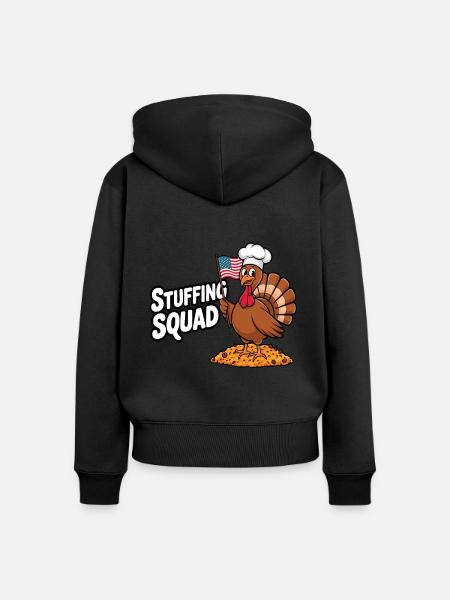 Lustiger Thanksgiving Truthahn - Frauen Premium Bio Zip Hoodie - Schwarz