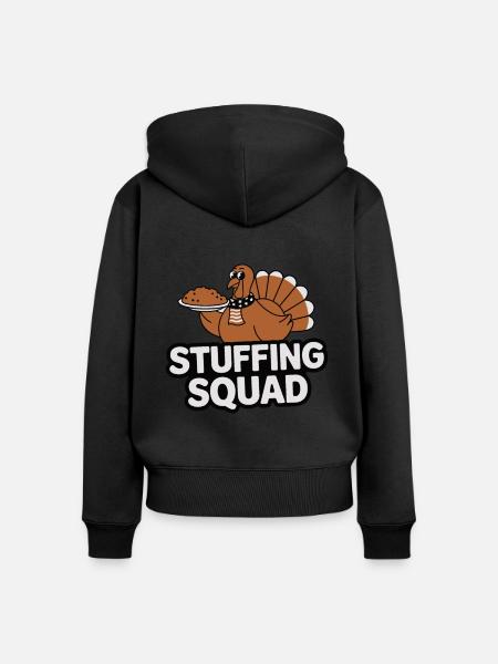 Lustiger Thanksgiving Truthahn - Frauen Premium Bio Zip Hoodie - Schwarz