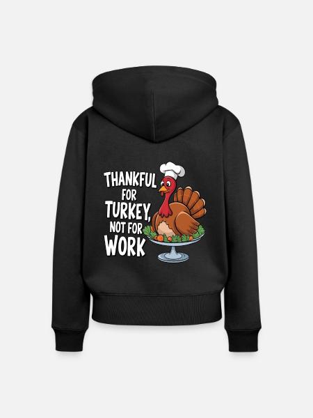 Lustiger Thanksgiving Truthahn - Frauen Premium Bio Zip Hoodie - Schwarz