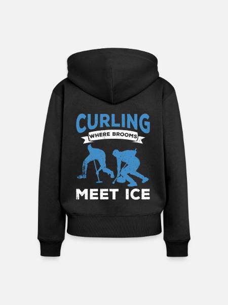 Curling Sport Curling - Frauen Premium Bio Zip Hoodie - Schwarz