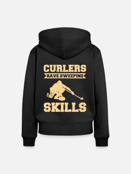 Curling Sport Curling - Frauen Premium Bio Zip Hoodie - Schwarz