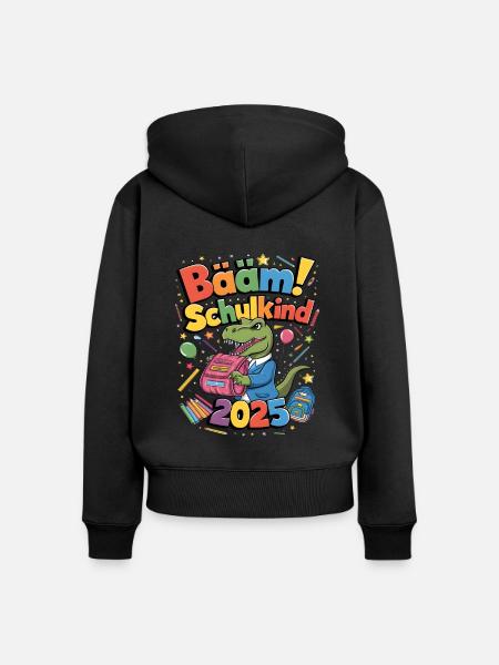 Schulkind 2025 Einschulung Schulanfang - Frauen Premium Bio Zip Hoodie - Schwarz