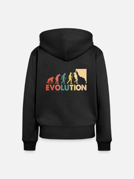 Klettern Evolution Escalade - Frauen Premium Bio Zip Hoodie - Schwarz