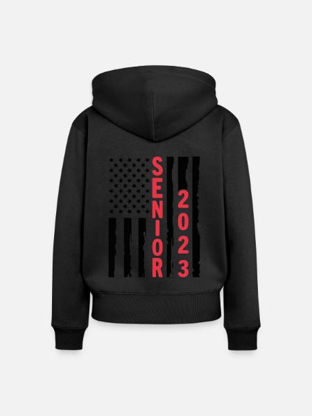 Senioren 2023 - Frauen Premium Bio Zip Hoodie - Schwarz