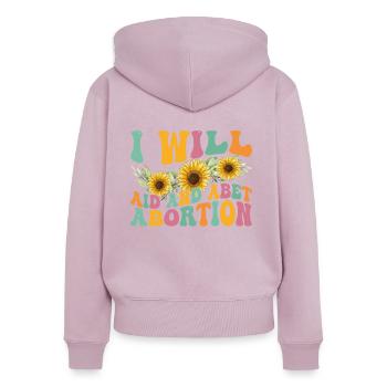 Je Vais Aider Et Soutenir L'avortement - Sweat à capuche zippé Premium bio Femme - rose poudré - Dos - Julia (174cm)