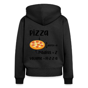Volume Drôle De Pizza - Sweat à capuche zippé Premium bio Femme - noir - Dos - Julia (174cm)