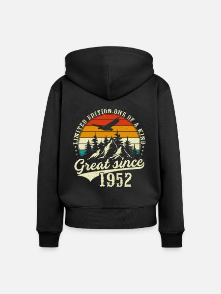 Einzigartig seit 1952 - Frauen Premium Bio Zip Hoodie - Schwarz