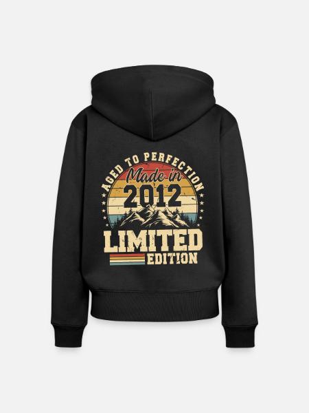 Einzigartig seiner Art seit 2012 - Frauen Premium Bio Zip Hoodie - Schwarz