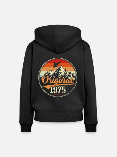 Ursprünglich 1975 - Frauen Premium Bio Zip Hoodie - Schwarz