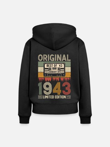 1943 Klassiker - Frauen Premium Bio Zip Hoodie - Schwarz