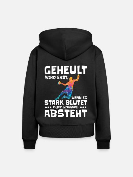 Blutiger Handballtanz - Frauen Premium Bio Zip Hoodie - Schwarz