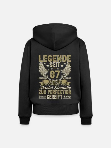 Legende seit 87 Jahren - Frauen Premium Bio Zip Hoodie - Schwarz