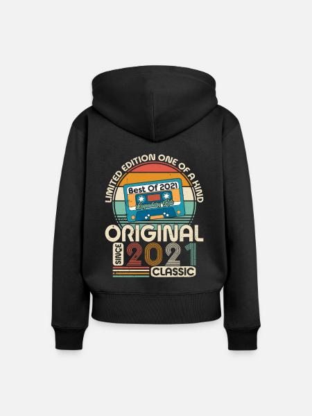 Glückliche Jahre 2021 - Frauen Premium Bio Zip Hoodie - Schwarz