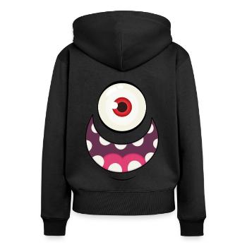 Monster Face 2 - Women's Premium Organic Zip Hoodie - black - Back - Julia (174cm)