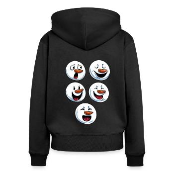 Snowman Faces - Women's Premium Organic Zip Hoodie - black - Back - Julia (174cm)