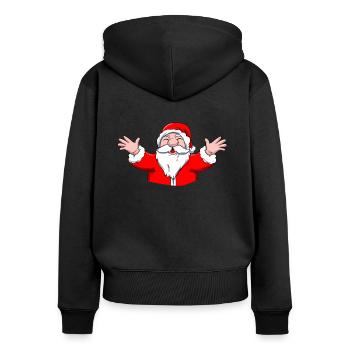 Santa Claus Xmas - Women's Premium Organic Zip Hoodie - black - Back - Julia (174cm)