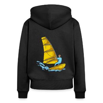 Windsurfer Surfer - Sweat à capuche zippé Premium bio Femme - noir - Dos - Julia (174cm)