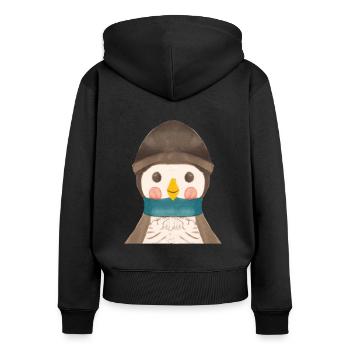 Pingouin - Sweat à capuche zippé Premium bio Femme - noir - Dos - Julia (174cm)