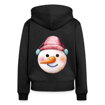 Snowman - Women's Premium Organic Zip Hoodie - black - Back - Julia (174cm)