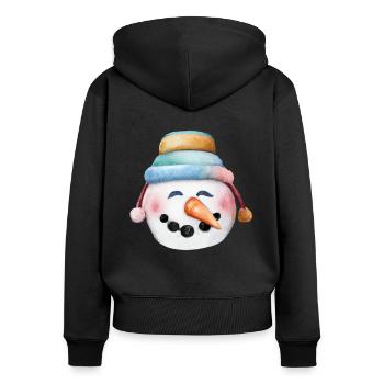 Bonhomme de neige Vintage Noël - Sweat à capuche zippé Premium bio Femme - noir - Dos - Julia (174cm)