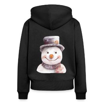 Snowman - Women's Premium Organic Zip Hoodie - black - Back - Julia (174cm)