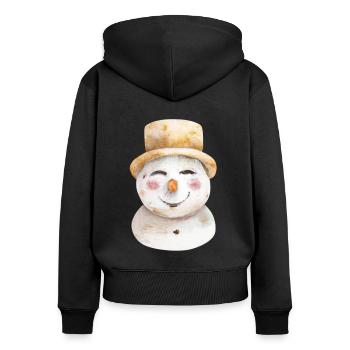 Snowman Head Retro - Women's Premium Organic Zip Hoodie - black - Back - Julia (174cm)