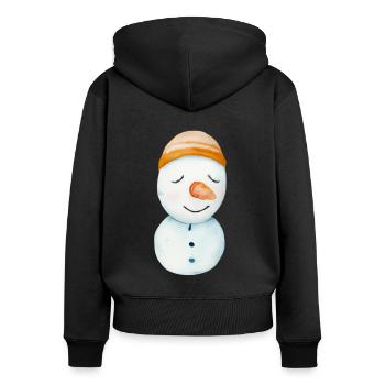Retro Snowman - Women's Premium Organic Zip Hoodie - black - Back - Julia (174cm)