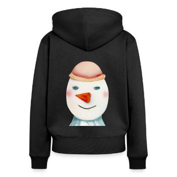 Vintage Snowman - Women's Premium Organic Zip Hoodie - black - Back - Julia (174cm)