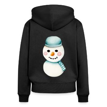 Retro Snowman Head - Women's Premium Organic Zip Hoodie - black - Back - Julia (174cm)