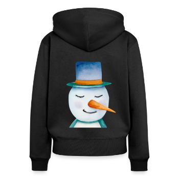 Snowman Head - Women's Premium Organic Zip Hoodie - black - Back - Julia (174cm)