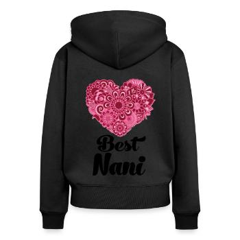 Best Nani Grandma Switzerland Swiss German Omi - Women's Premium Organic Zip Hoodie - black - Back - Julia (174cm)