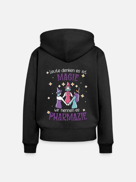 Apotheke | Pharmazie Magie - Frauen Premium Bio Zip Hoodie - Schwarz