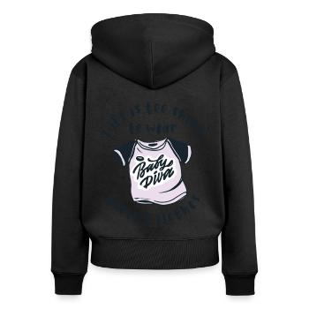 Life is too short to wear boring clothes - Women's Premium Organic Zip Hoodie - black - Back - Julia (174cm)