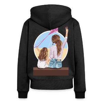 Une journée parfaite - Sweat à capuche zippé Premium bio Femme - noir - Dos - Julia (174cm)