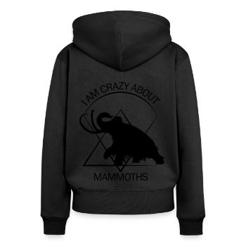 Drôle de mammouth Âge de pierre Conception de l’âge de glace Préhistorique - Sweat à capuche zippé Premium bio Femme - noir - Dos - Julia (174cm)