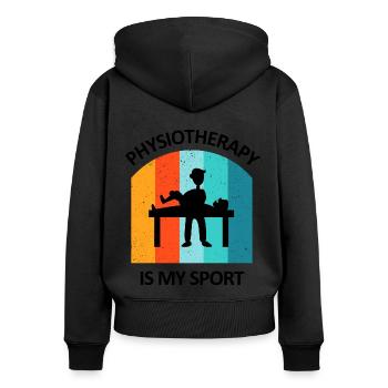 Physical Therapist Humorous Gift Saying Funny - Women's Premium Organic Zip Hoodie - black - Back - Julia (174cm)