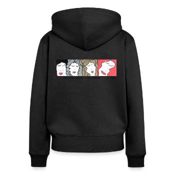 Œuvre d’art UNIQUE par CHP - Sweat à capuche zippé Premium bio Femme - noir - Dos - Julia (174cm)
