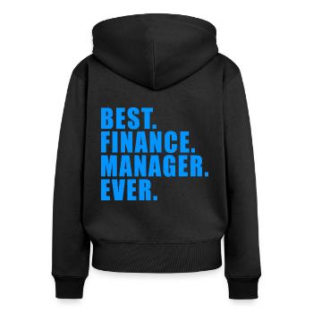 MEILLEUR GESTIONNAIRE FINANCIER JAMAIS GIFT BANKER MBA - Sweat à capuche zippé Premium bio Femme - noir - Dos - Julia (174cm)