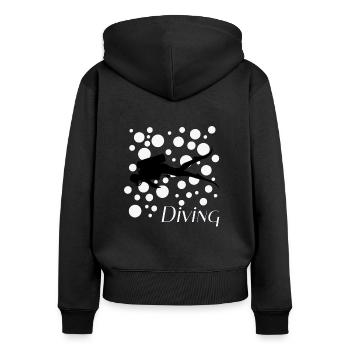 Scuba Diving tauchen - Frauen Premium Bio Zip Hoodie - Schwarz - Hinten - Julia (174cm)