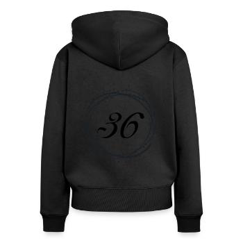36 - Women's Premium Organic Zip Hoodie - black - Back - Julia (174cm)