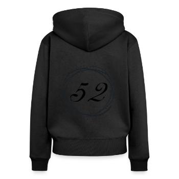 52 - Sweat à capuche zippé Premium bio Femme - noir - Dos - Julia (174cm)