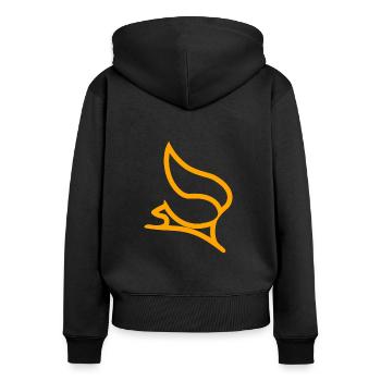 Eichhörnchen - Frauen Premium Bio Zip Hoodie - Schwarz - Hinten - Julia (174cm)