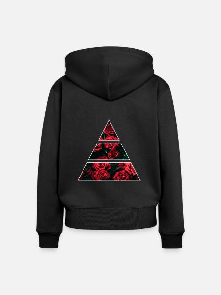 Rose - Frauen Premium Bio Zip Hoodie - Schwarz