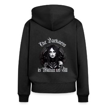 The Darkness is Within us All - Women's Premium Organic Zip Hoodie - black - Back - Julia (174cm)