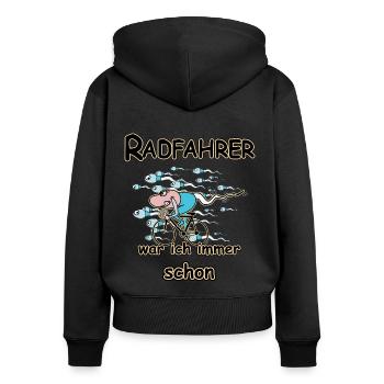 Radfahrer Rennrad Biker Fahrrad Spermium - Frauen Premium Bio Zip Hoodie - Schwarz - Hinten - Julia (174cm)
